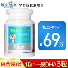 国际	
EnerVite澳乐维他DHA婴幼儿儿童藻油补脑软糖鱼油软胶囊孕妇宝宝提供记忆力 儿童DHA90粒*1瓶