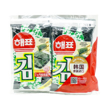 海牌菁品 韩国进口 原味海苔2g*8包 饭团寿司下午茶即食紫菜 儿童休闲零食