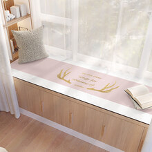 窗台垫防水 ins风飘窗垫可自由裁剪皮革防潮防水阳台垫子家用简约皮质窗台垫 粉金鹿角PU飘窗垫 50*160cm
