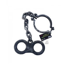 手铐警察角色扮演真  万圣节舞会派对节目表演道具影视囚犯手铐脚铐铁链成人儿童用 颈链手板锁