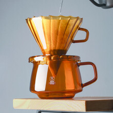 瓷彩美（CECEME）手冲咖啡壶套装耐热玻璃咖啡分享壶过滤杯长嘴角细口壶器具 手冲咖啡带柄滤杯+细嘴壶套装