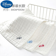 迪士尼小宝宝口水巾婴儿夏季薄款围嘴防水三角巾纱布毛巾洗脸新生儿童用品初生纯棉幼儿全棉小方巾 3条装绣字分类方巾(30*50cm)