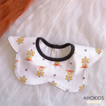 纯棉360度圆形可旋转宝宝围嘴婴儿防吐奶口水巾儿童时尚围兜假领 咖啡色 KING-防水