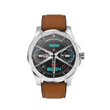 圆屏智能手表蓝牙通话心电图测心率血压防水可支付接电话男女运动计步器多功能手环oppo苹果vivo小米 3代棕皮(可连接耳机听歌+可做MP3存储歌曲)