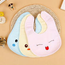 风海有夏10条防水口水巾新生婴儿双层按扣围脖宝宝小围嘴喂饭围兜四季 夹棉笑脸(防水) 五条装