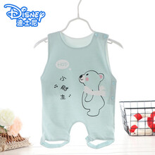 迪士尼（Disney）小肚兜男孩女夏装薄款棉质婴儿宝宝连腿兜兜衣新生儿薄款护肚 绿色粉红色绿色小财主肚兜 52cm(中码适合6-12个月)