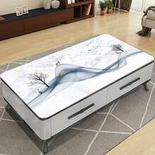 速纳  茶几桌布简约现代长方形PVC塑料防水防油免洗防烫家用茶几餐桌垫电视柜桌垫长方形可定制裁剪 意境6 70*130cm（厚度1.6MM）