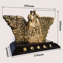 井冈山朱毛会师雕塑摆件办公桌面红军红色文化收藏党员纪念品送礼 胜利的起点雕像 摆件约重6.4kg