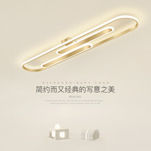 豪盛特阳台灯现代简约长条客厅灯具超薄衣帽间吸顶灯创意轻奢走廊过道灯 金色款 100*高4.5CM 单色白光