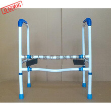 马桶扶手架子老人栏杆卫生间老年人助力浴室厕所坐便器打孔 蓝白可调方夹具