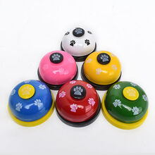 宠物按铃器 猫狗训练器宠物狗狗按铃器脚印互动点餐铃开饭叫餐铃猫发声训练抢答器训导玩具铃铛宠物智力玩具 蓝色(蓝色+黄色按钮)无