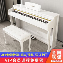 科蒂思  电钢琴88键重锤电子钢琴儿童初学幼师专业成人家用数码钢琴智能钢琴立式钢琴便携 P09-烤漆白-蓝牙版-全重锤-推拉盖-APP跟弹