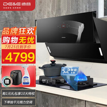 德意（DE&E） 920Pa变频升级 22大吸力抽油烟机定时燃气灶具套装家用 侧吸式挥手自清洗烟灶 868A+773T液化气