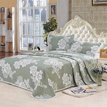 席韵家纺 亚麻凉席棉麻三件套单人苎麻双人儿童学生宝宝空调席双面可水洗 绿色醉春台 1.5m床适用(实发1.8*2.0m)