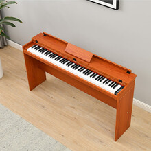 白龙吟 电钢琴88键重锤成人幼师多功能电钢儿童初学者考级电子钢琴蓝牙智能便携幼儿园家用练习键盘乐器 入门级-翻盖三踏力度键盘【木架+立式琴凳】原木色 +