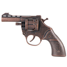 【全金属玩具】玩具枪1:2.05砸纸炮纸子左轮合金纸枪7080经典怀旧信号枪影视舞台道具男孩礼物 古铜色