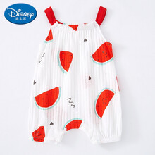 迪士尼（Disney）婴儿肚兜夏天纯棉吊带护肚脐衣服夏季女宝宝无袖连体衣薄款2020官方旗舰婴儿穿的 西瓜 66cm(66码 (3-4月))