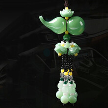 优喆胜汽车挂件挂饰车内饰品葫芦小车子装饰品车载挂坠出入平安符吊坠挂饰玉石时尚车载挂件一帆风顺福禄双全