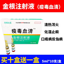 迅销 金根注射液兽药猪牛羊肠炎病毒性顽固腹泻拉稀止泻仔猪黄白痢止痢兽用疫毒血清 5ml*10支/盒