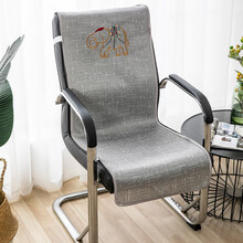 夏季冰丝凉席椅子坐垫靠垫一体办公室夏天电脑老板椅垫带靠背凉垫 土象-银灰 40X135cm