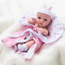 儿童毛绒玩具仿真娃娃全软胶会说话的洋娃娃布娃娃可爱女孩小玩偶早教女孩公主安抚玩具送女孩生日礼物 275-4睁眼 粉抱被(女娃) 55声版