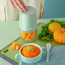 奥克斯无线可充电辅食机婴儿宝宝料理机小型迷你多功能电动绞肉机 绿色