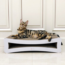 田田猫型瓦楞纸猫猫抓板猫磨爪器猫抓板窝猫玩具猫咪用品猫薄荷 白色
