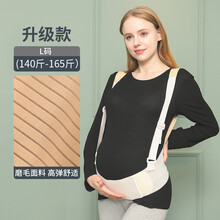 托腹带孕妇专用孕中期晚期夏季薄款透气兜肚子拖腹带产前护腰保胎 升级款 L码（140-165斤）