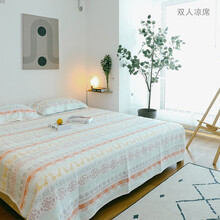 雅赞（YAZAN）恒麦苏格兰六层纱布凉席系列 亲肤贴身 100%纯棉新疆长绒棉 四季可用双面床单 加大凉席220*240