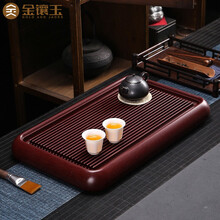金镶玉 电木茶盘茶托 景州石瓢边框设计实木家用单层茶台耐用排水式功夫茶具配件 四方红电木茶盘50*30