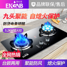 英伦堡燃气灶双灶液化气嵌入式台式两用式猛火炉具节能家用煤气灶 九腔鸳鸯猛火+钢化玻璃面板（高配推荐）H09 天然气