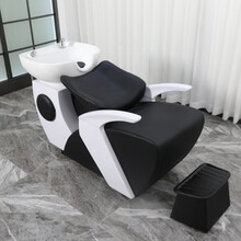 坐式洗头床小型理发店发廊专用美容院半躺冲水床陶瓷洗头椅洗发床 E款新款洗头床 标配