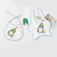迪迪熊日记 婴儿口水巾纯棉围嘴宝宝吃饭新生儿防吐奶纱布围兜 小奶瓶围嘴