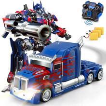 【声控变形丨感应变形】变形金刚玩具6擎天柱大黄蜂遥控汽车模型声光手势感应儿童男孩玩具礼物 擎天柱【2.4G遥控+声控/感应变形+三电版】