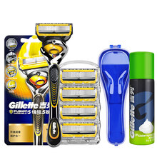 吉列（Gillette）吉列手动剃须刀男士锋速5层刀片刮胡刀锋隐致护剃须刀刀架 锋隐致护1刀架5刀头+50g须泡