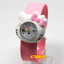 儿童小礼品手表拍拍表卡通儿童玩具手表男女孩电子表幼儿手表 KT猫粉色
