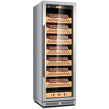 茄龙（CIGARLOONG）CL-268CT1恒温恒湿不锈钢雪茄柜智能红酒柜雪茄红酒两用柜 雪松木裸养款拉丝银