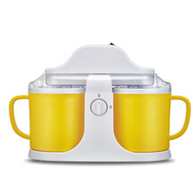 新款冰淇淋机家用自制机冰激凌机器迷你小型自动甜筒机雪糕机弘祥达 黄色