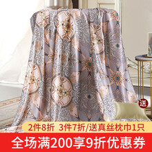 丝煌真丝床品被套单件双面100%桑蚕丝喷绘丝绸被罩 尼罗河畔2507 双人200x230cm