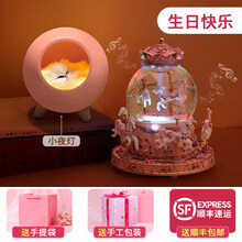 六一儿童节玩具女孩生日礼物6女童3一9四小7女8至1210岁以上5 小猫灯+八马七彩飘雪款《生日快乐》-手提袋-代写贺