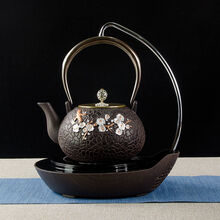 京江 铁壶电陶炉茶炉全自动上水电陶炉煮茶器纯手工茶壶电陶炉茶具套装 自动上水电陶炉+寒梅傲雪+四件套