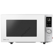 美的23L智能定温热微波炉烤箱一体机变频多功能家用平板除菌 极地白