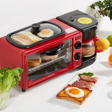  JOHN BOSS 多功能早餐机 可视钢化玻璃蒸烤一体独立控温  多功能早餐机 HE-WZC03  红色