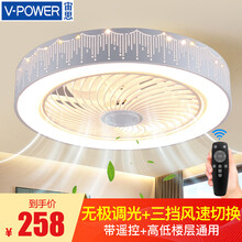 宙思 卧室风扇灯带灯吊扇灯简约现代餐厅客厅灯电扇灯卧室风扇带电风扇吊灯 流星雨款 三色无极可调+带遥控