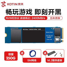 西部数据 SN550/SN750/SN850 NVME M.2 西数蓝盘笔记本台式机SSD固态硬盘 SN550 250G 蓝盘