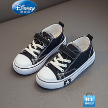 迪士尼（Disney）儿童帆布鞋春秋女童鞋宝宝单鞋男童板鞋幼儿园小白鞋学生表演球鞋小孩子夏天穿的 黑色 27