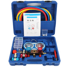 熹作 XIZUO  器材R134a冷媒汽车加氟表雪种压力表冷媒双表阀空调加氟工具套装