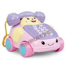 儿童玩具仿真电话机座机婴儿音乐早教0-1-3岁男女孩9个月宝宝 【送电池】小电话(红)