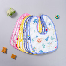 3条水晶绒防水婴儿口水卡通吸水防水围嘴围脖男女宝宝吃饭兜 双层纱布(3条装) 防水款 0-3岁均码