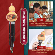 恋上倪（FILWN）防摔凤尾紫竹双音葫芦丝C调降b调初学者小学生儿童民族吹奏乐器 紫竹三音降B调